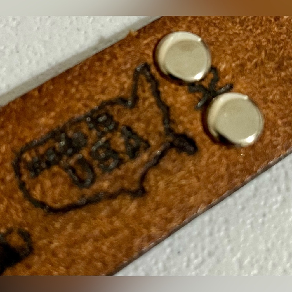 Native American Southwestern Style Tan Leather Belt with Silver Buckle - Picture 11 of 15